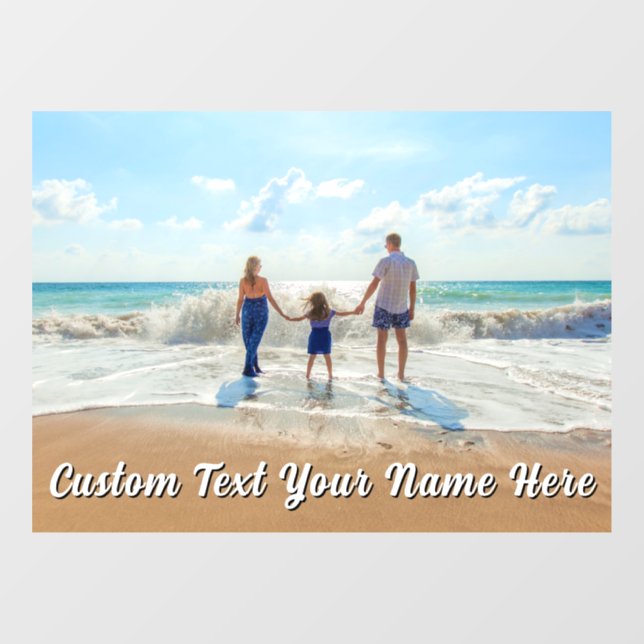 Custom Photo Window Cling Personalized Text (Sheet)