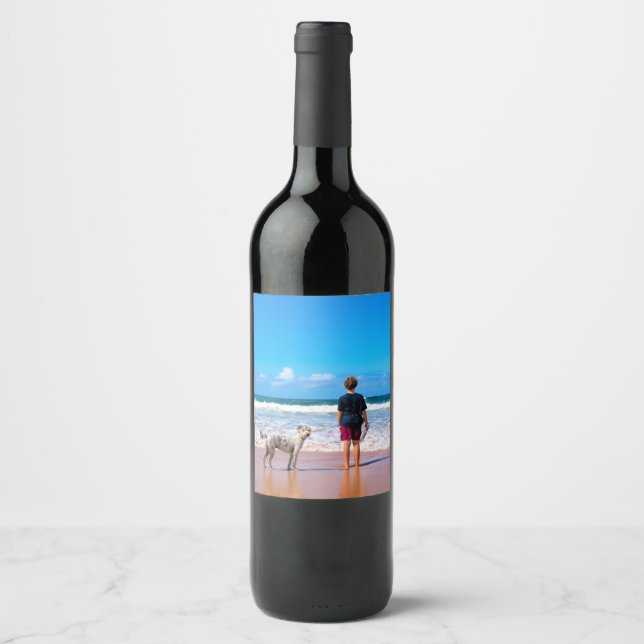 Custom Photo Wine Label Your Own Design (Front)