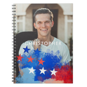 Custom Photo with America Flag Notebook