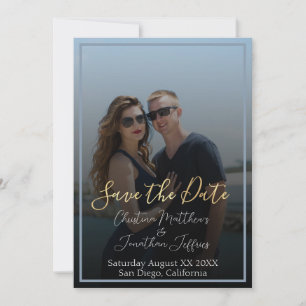 Custom Photo with Black Wedding Save the Date