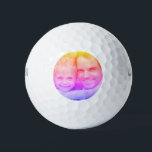 Custom photo with colorful filter golf balls<br><div class="desc">Customer-specific photo gift for golfer - design golf ball with your photo online</div>