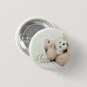 Custom Photo with Custom Name and Text 1 Inch Round Button