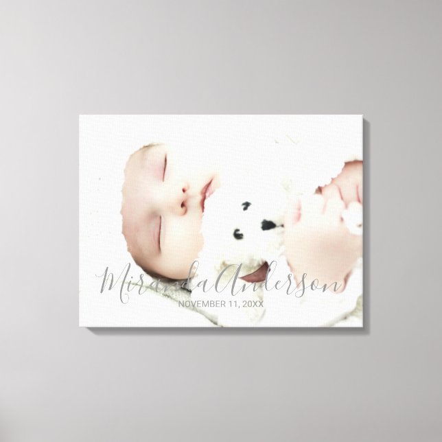 Custom Photo with Custom Name and Text Canvas Print (Front)