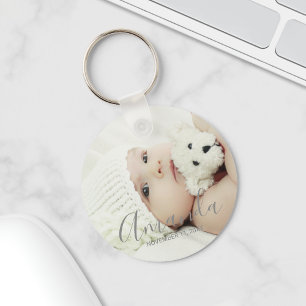 Custom Photo with Custom Name and Text Keychain