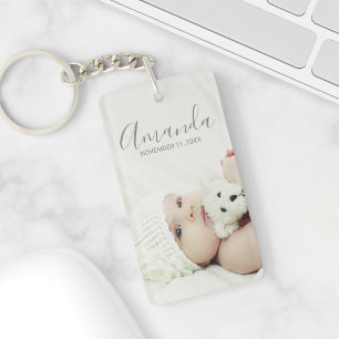 Custom Photo with Custom Name and Text Keychain