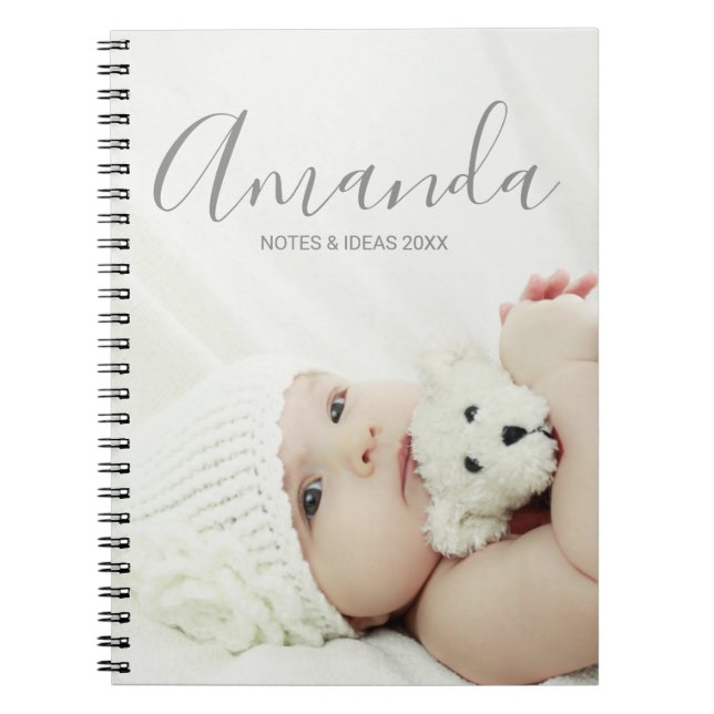 Custom Photo with Custom Name and Text Notebook (Front)