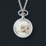 Custom Photo with Custom Name Watch<br><div class="desc">Create a personalized photo gift with your own photo, from your beloved family photo to your adorable pet photo, to make your design unique. This design features custom photo with custom name in modern script font style. Perfect as holiday gift for family, gift for newlyweds, family reunion favours and gift...</div>