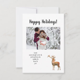 Custom Photo with Deer Holiday Greeting Card