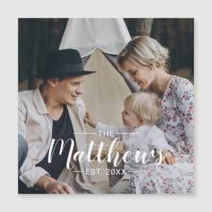 Custom photo with family name and established year