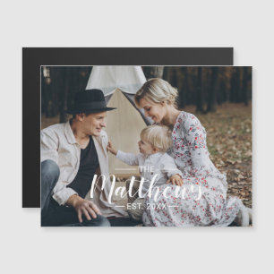 Custom photo with family name and established year magnetic invitation