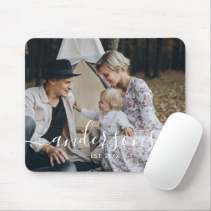 Custom photo with family name and established year mouse pad