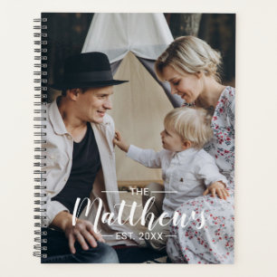 Custom photo with family name and established year planner