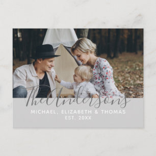 Custom photo with family name and established year postcard