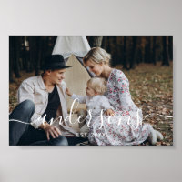 Custom photo with family name and established year
