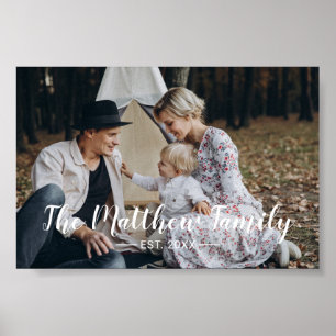 Custom photo with family name and established year poster