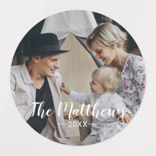 Custom photo with family name holiday