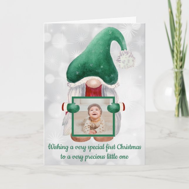 Custom Photo With Gnome Card (Front)
