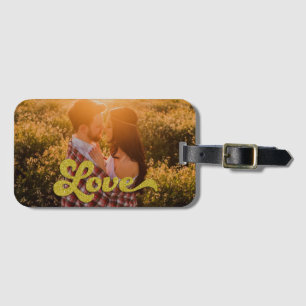 Custom Photo with Gold Love Overlay Luggage Tag