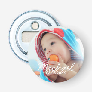 Custom Photo with Name and Date Bottle Opener