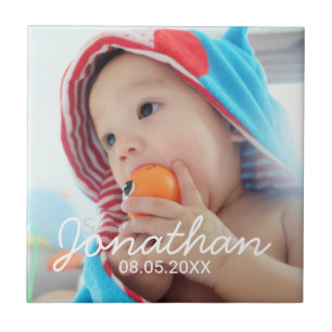 Custom Photo with Name and Date Tile