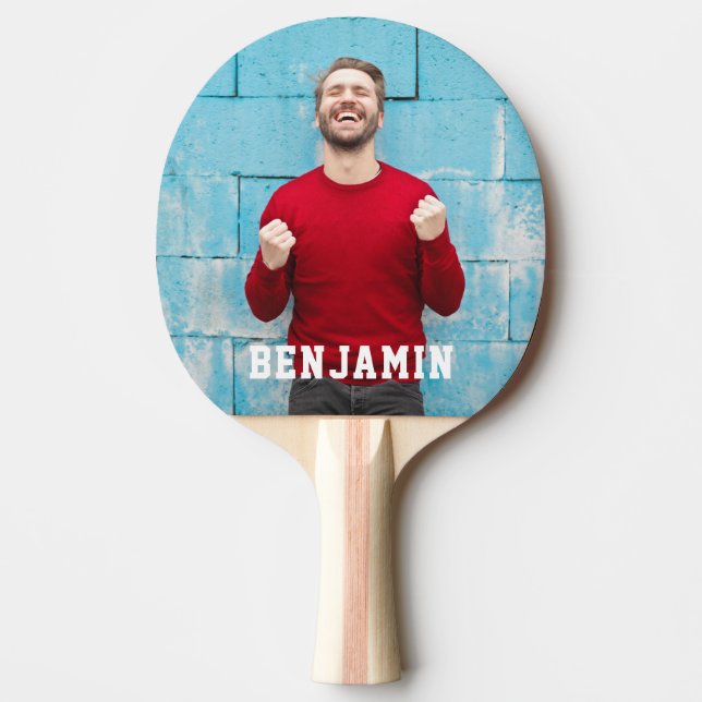 Custom Photo with Name Personalized Ping Pong Paddle (Front)