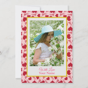 Custom Photo With Pink Love Hearts