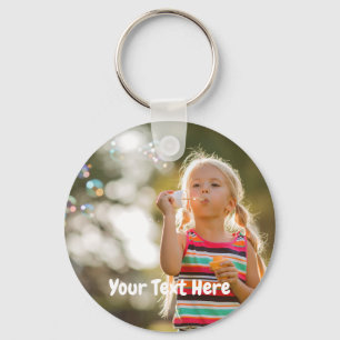 Custom Photo With Text Keychain