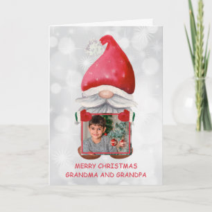 Custom Photo With Watercolor Gnome  Card