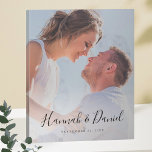 Custom Photo with Whimsical Script Faux Canvas Print<br><div class="desc">Personalize this faux canvas with your favourite photo! We've included sample text in black, including first names in a lively whimsical script. But please don't feel limited by our example format that uses first names and a date! You can replace the sample names and date with any type of message,...</div>