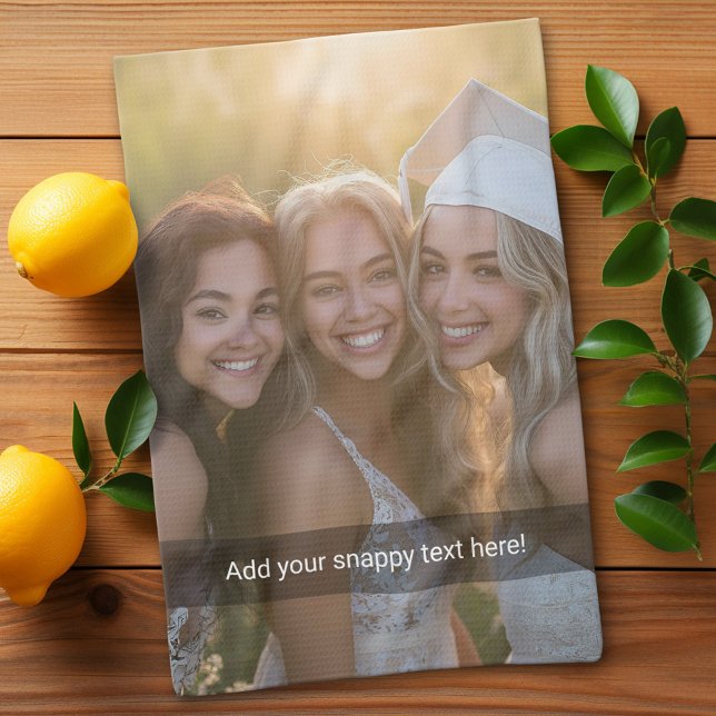 Custom Photo with Your Own Snap Chat Meme Kitchen Towel (Custom Kitchen Towel with a Photo Collage)