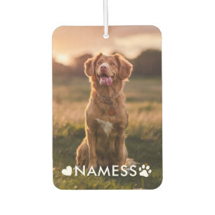 Custom Photo With Your Pet Dog Name Picture On Air Freshener
