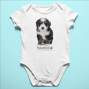 Custom Photo With Your Pet Dog Name Picture On Baby Bodysuit