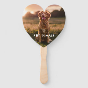 Custom Photo With Your Pet Dog Name Picture On Hand Fan