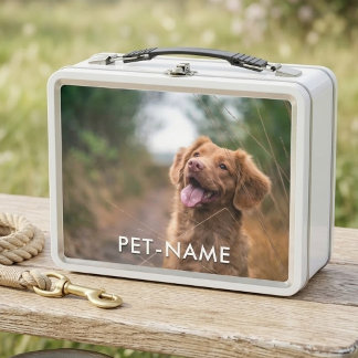 Custom Photo With Your Pet Dog Name Picture On Metal Lunch Box