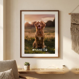 Custom Photo With Your Pet Dog Name Picture On Poster