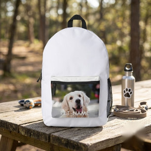 Custom Photo With Your Pet Dog Name Picture On Printed Backpack