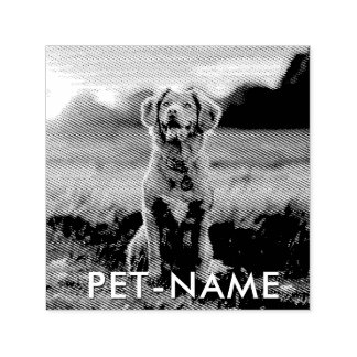 Custom Photo With Your Pet Dog Name Picture On Self-inking Stamp