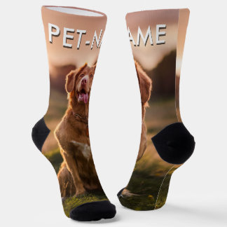 Custom Photo With Your Pet Dog Name Picture On Socks