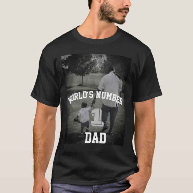 Custom Photo World’s Number One Dad Grandpa Uncle  T-Shirt (Front)