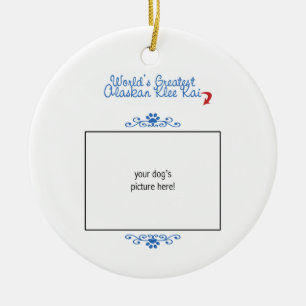 Custom Photo! Worlds Greatest Alaskan Klee Kai Ceramic Ornament