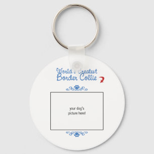 Custom Photo! Worlds Greatest Border Collie Keychain