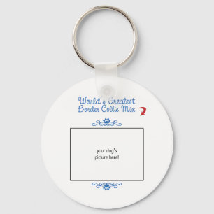 Custom Photo! Worlds Greatest Border Collie Mix Keychain
