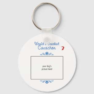 Custom Photo! Worlds Greatest Cavachon Keychain