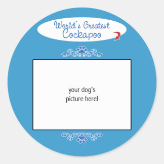 Custom Photo! Worlds Greatest Cockapoo Classic Round Sticker