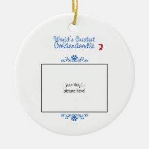 Custom Photo! Worlds Greatest Goldendoodle Ceramic Ornament