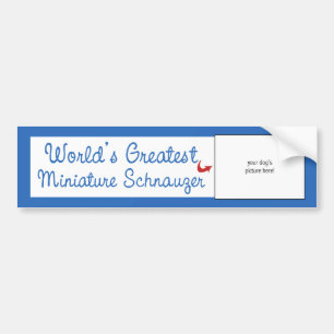 Custom Photo! Worlds Greatest Miniature Schnauzer Bumper Sticker