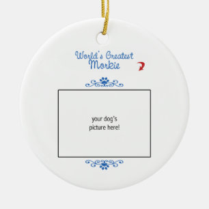 Custom Photo! Worlds Greatest Morkie Ceramic Ornament