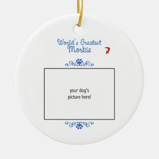 Custom Photo! Worlds Greatest Morkie Ceramic Ornament