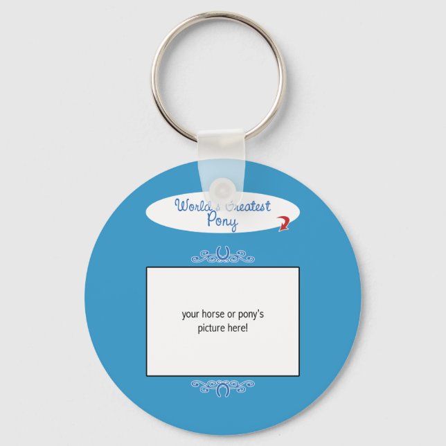Custom Photo! Worlds Greatest Pony Keychain (Front)