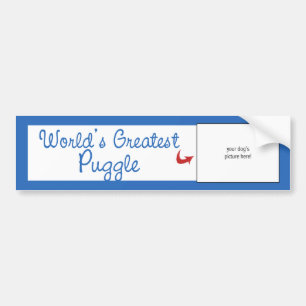 Custom Photo! Worlds Greatest Puggle Bumper Sticker